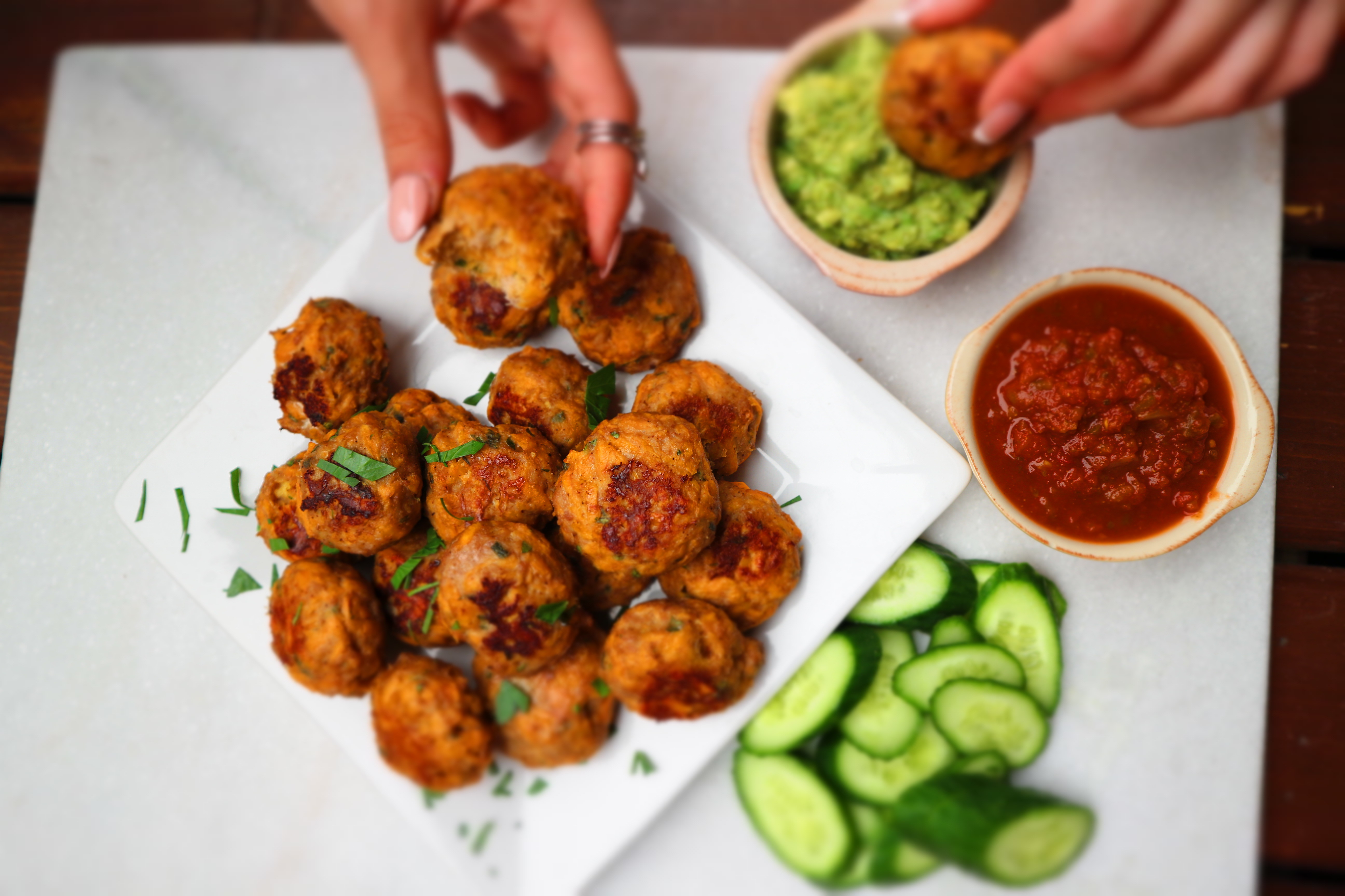 Turkey and sweet potato poppers